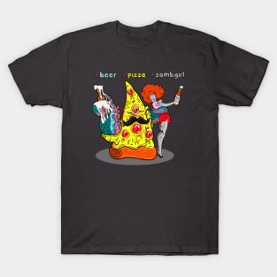 Beer, Pizza and Zombgirl T-Shirt